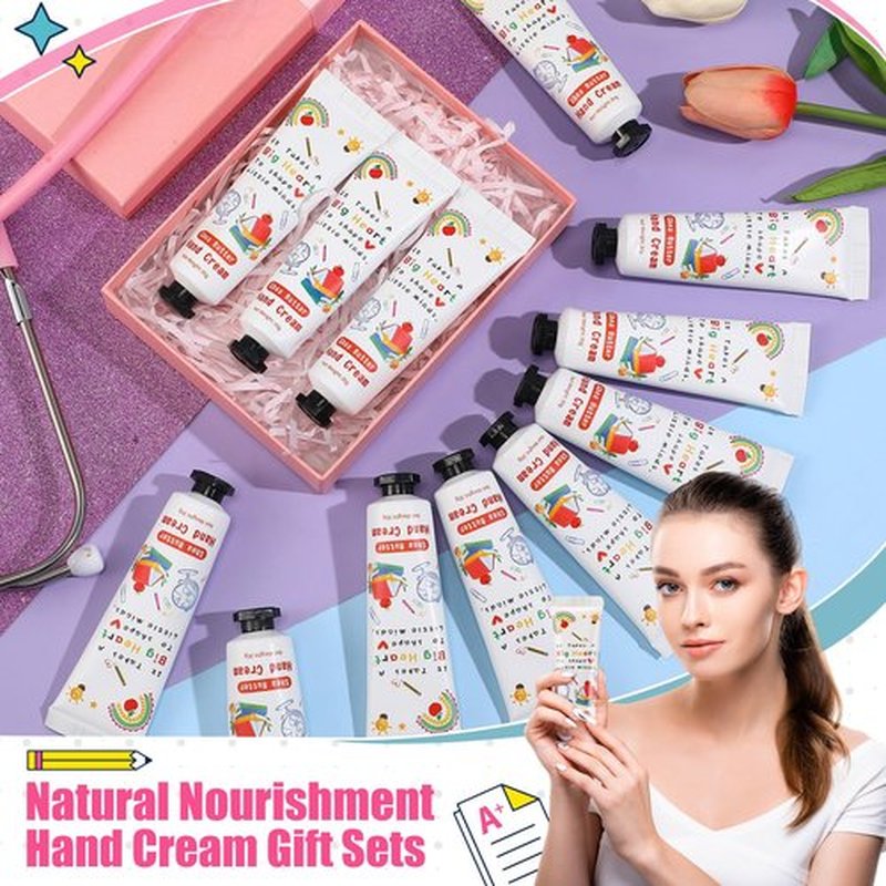 Dansib 12 Pcs Hand Cream Gift Set for Teacher Appreciation Gifts Hand Cream for Dry Cracked Hands Travel Size Moisturizing Hand Lotion Stocking Stuffers Gift Set for Christmas Teacher Thank You Gift