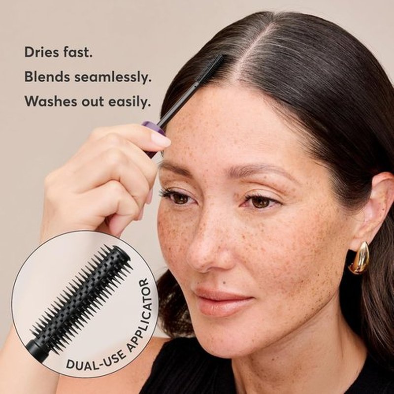 Madison Reed Gray Escape Hair & Brow Mascara - Quick-Dry, Smudge-Proof Coverage for Roots & Brows, Dark Brown, 15mL