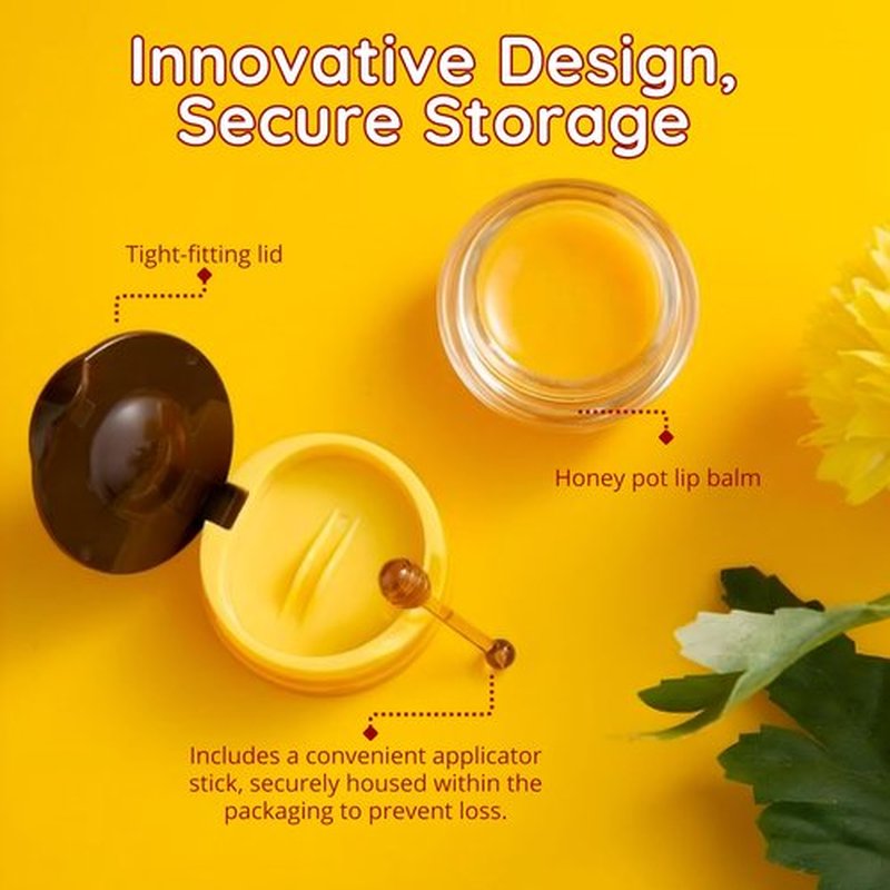 Original My Bee Balm Lip Balm - Propolis Hydrating Balm Honey Pot for Dry, Chapped & Cracked Lips with Propolis, Honey & Vitamin E - Soften, Smooth & Reduce Lip Lines