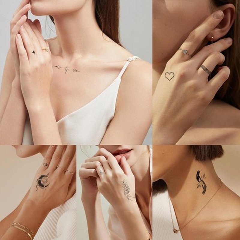 Temporary Fake Small Tattoos Sticker Adult Women Men Kids, Rose Butterfly Waterproof Realistic Neck Hand Finger Temporary Tattoos (52 Sheets-410+ Styles)