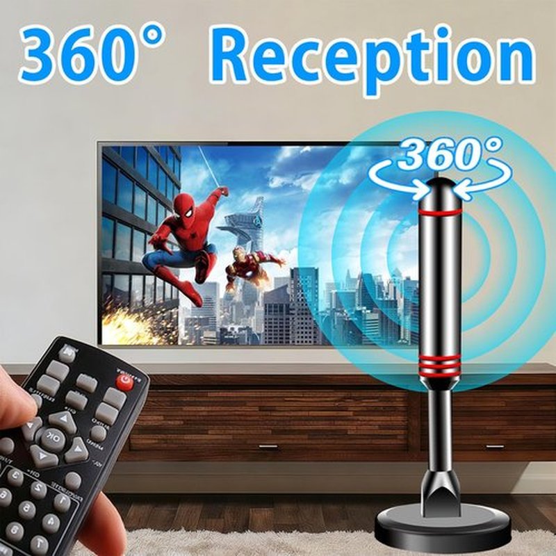 HD Digital TV Antenna for Smart TV - Long Range Reception, 4K/1080p, Easy Install with 10ft Coax Cable
