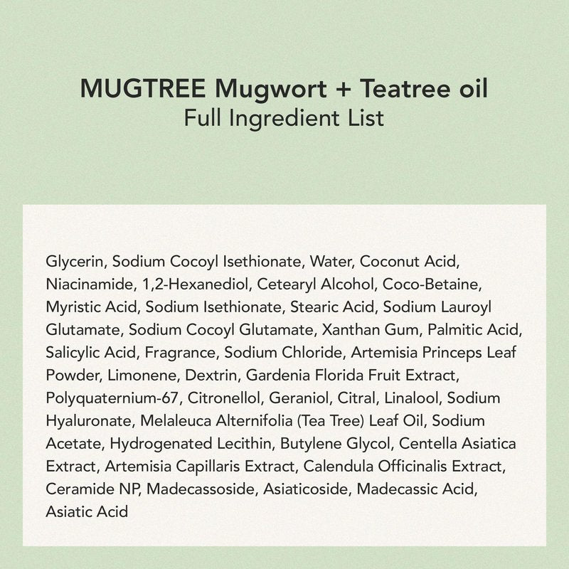 Whipped Korean Skincare Face Wash, Deep Cleansing Vegan Facial Cleanser for Oily Skin and Pore Care with Niacinamide, Hyaluronic Acid, Ceramide, Mugwort & Teatree, Doubles as a Face Mask, 4.5 oz