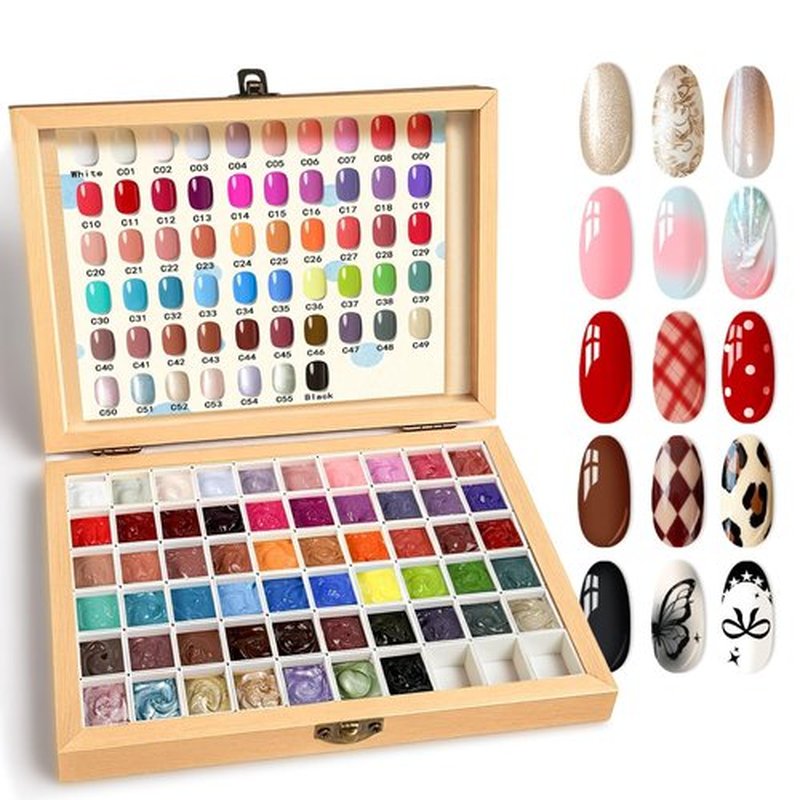 GZIXBDA Sponge Paint Patting Gel Polish & Tools Kit, 57 Colors Ombre Nail Gradient Painting Gel Blush Blooming for Pigment Pat Aura Nails, French Manicure