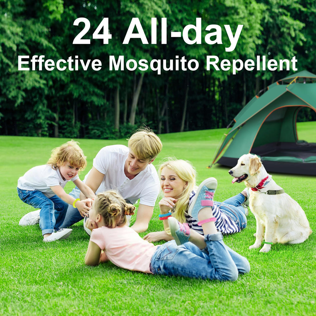 BuggyBands 48 Pack Mosquito Bracelets, Mosquito Bands for Adults and Kids with Individually Wrapped & DEET Free, Natural and Waterproof Wristbands Citronella Bracelets for Camping Hiking