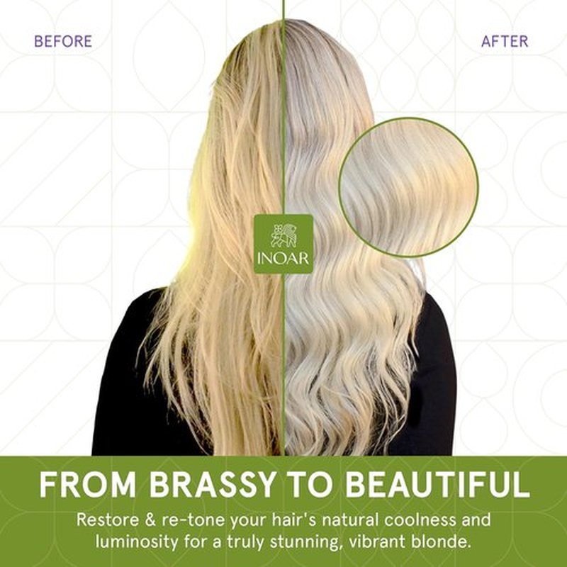 INOAR Absolut Speed Blond Conditioner - Argan Oil for Blonde & Gray Hair | Tone Neutralization & Hydration, 16.9 fl. oz.