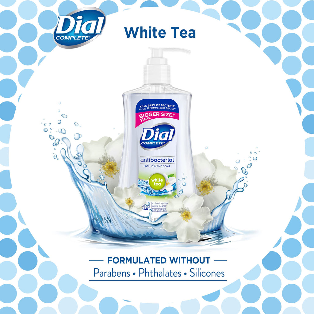 Dial Antibacterial Liquid Hand Soap, White Tea, 11 Fl Oz (Pack of 2)