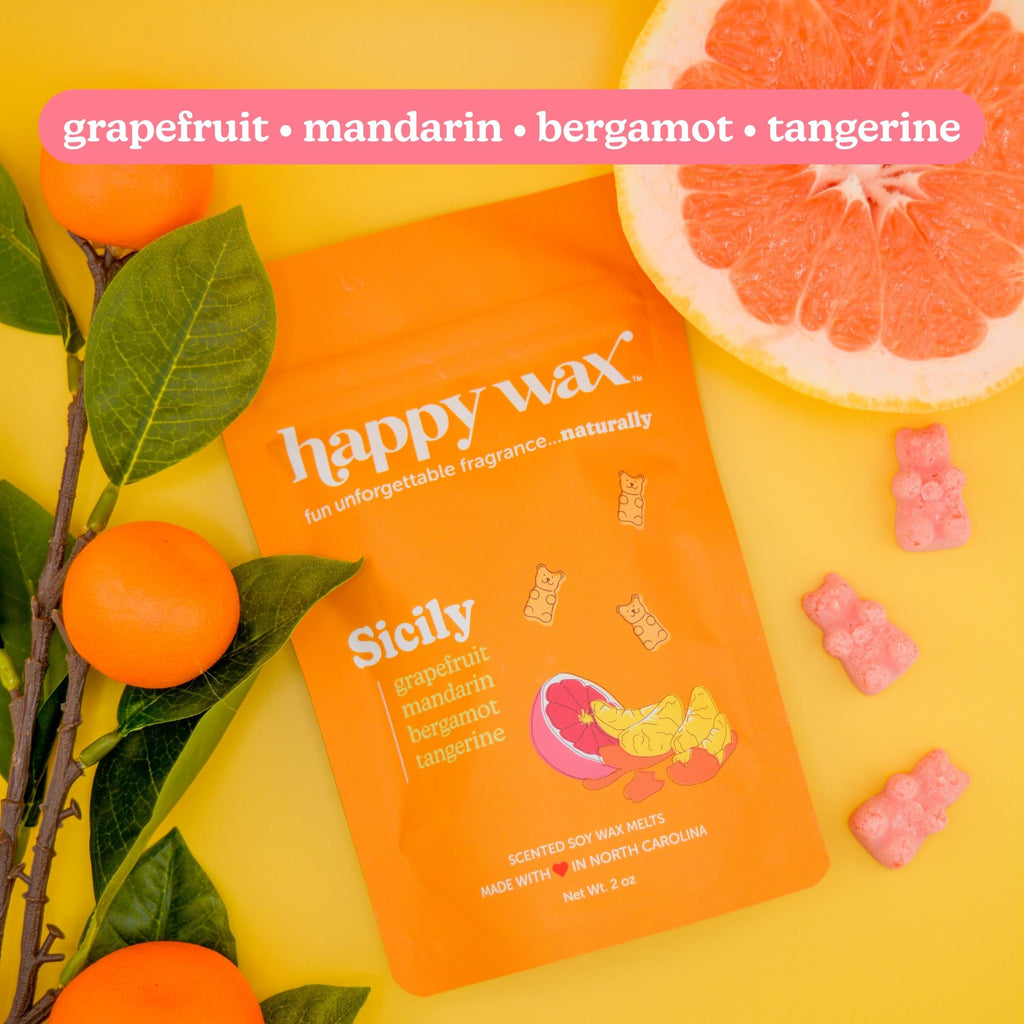 Happy Wax Italy Collection: Natural, Non-Toxic Scented Soy Wax Melts – Total 6oz Variety Pack: Florence, Amalfi, Sicily