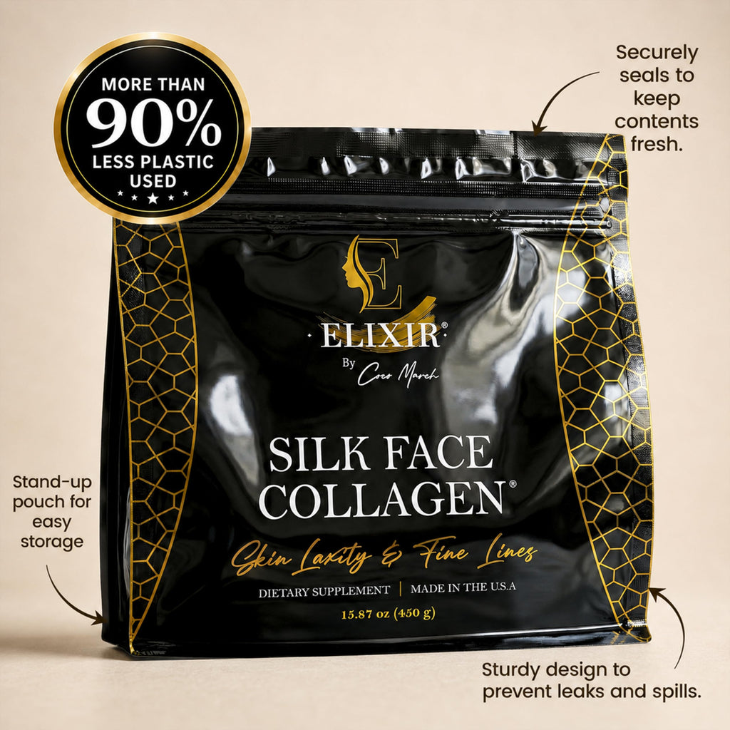 Silk Face Collagen - Collagen Peptides Powder for Women, Face and Neck 14g Protein | Ultra Low Molecular Weight Collagen – for Skin, Hair, Nail, Joint & Gut Health, 15.87 oz (450g) Cocó March