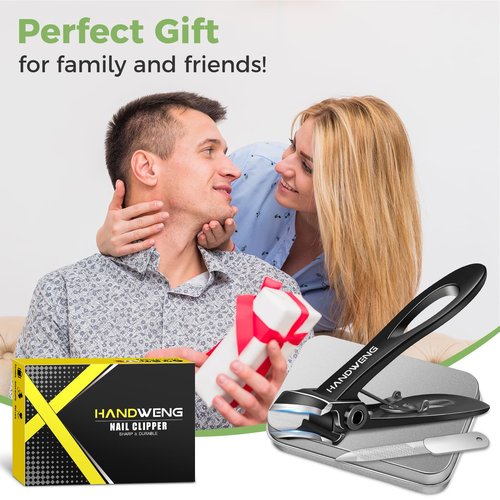 Slanted Nail Clippers for Ingrown Toenail, Toe Nail Clippers for Thick Nails for Seniors, Heavy Duty Fingernail Clippers Adult Nail Cutter with Wide Jaw
