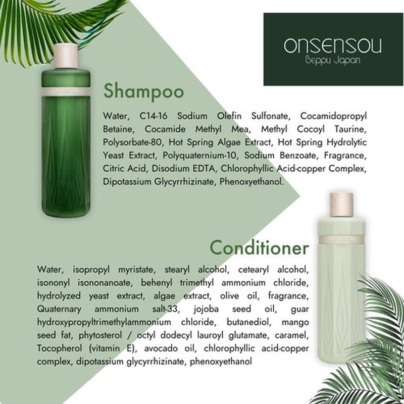 ONSENSOU Sulfate Free Shampoo and Conditioner for Women & Men, Hot Spring Dry Scalp Shampoo and Conditioner Set for Sensitive Scalp & Dry Hair with Green Algae & Yeast Extract From Japan, DAILY CARE