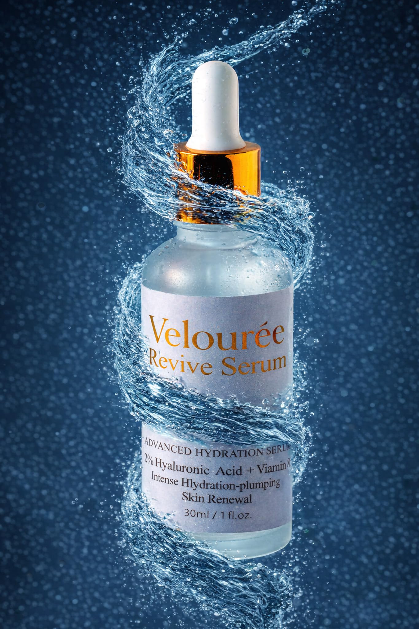 Hyaluronic Acid 2% + B5 (with Ceramides), Multi-Depth Hydration Serum for Plumper, Smoother Skin. Revive by Velourée