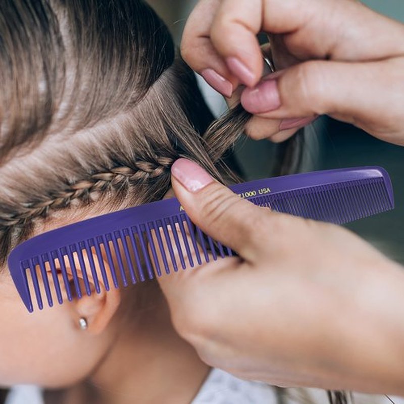 Allegro Combs 1000 X-Large Styling Comb Hair Cutting Barber Stylist Combs All Purpose Wide And Fine Tooth Made In The USA. 1 Pc. (Purple)