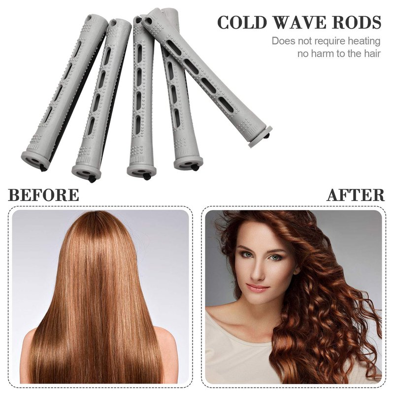 WILLBOND Cold Wave Rods - 36-Piece Hair Perm Rods with Steel Rat Tail Comb for Styling