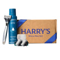 Harry's Original Shaving Kit for Men - Razor Handle, 3 Razor Blade Refills, Foaming Shave Gel, Travel Blade Cover - German Engineered - Craft Edition
