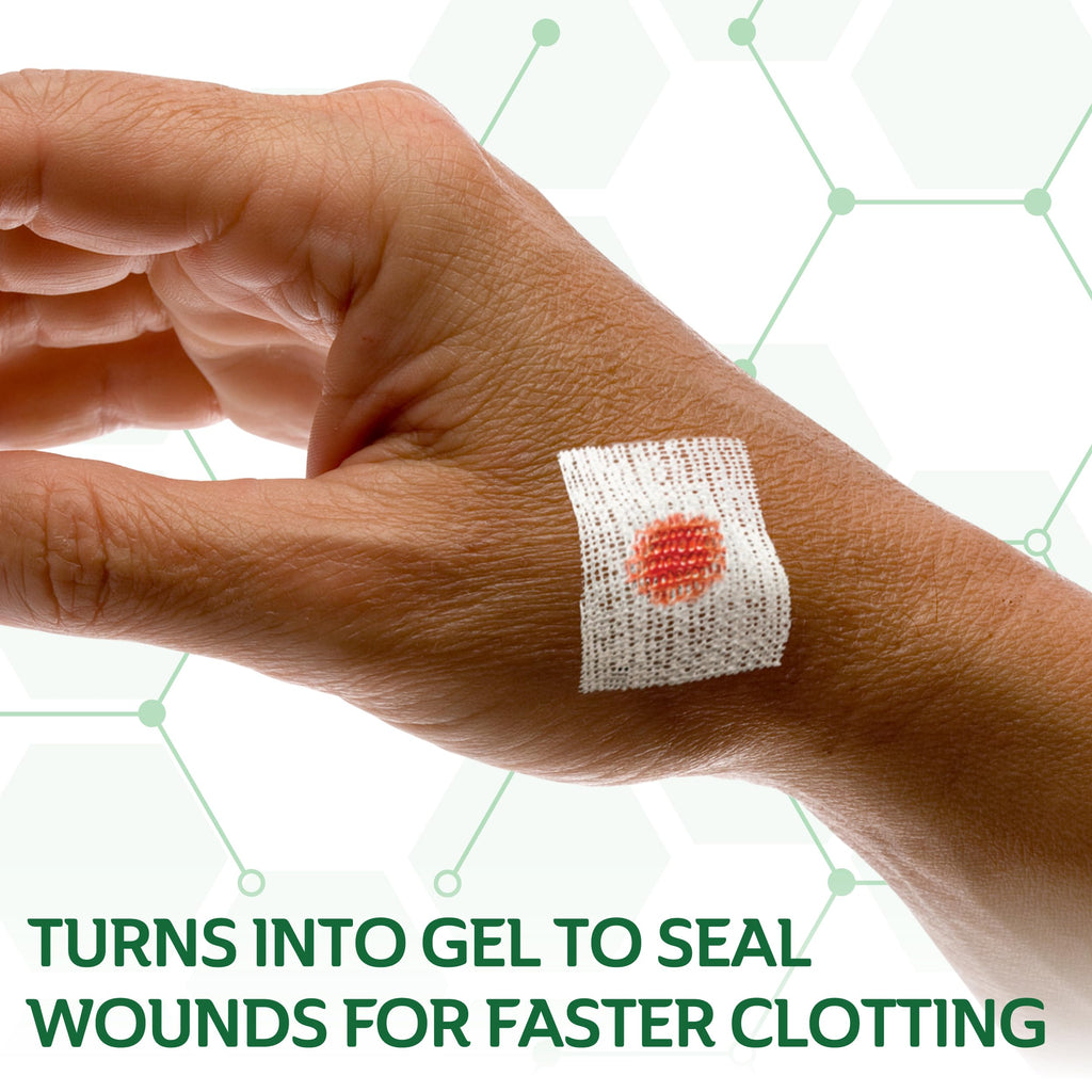 CURAD BloodStop® Wound Dressing | 1” x 1” | Hemostatic Gauze Helps Stop Bleeding Quickly | For Cuts, Abrasions or Nosebleeds | 10 Count
