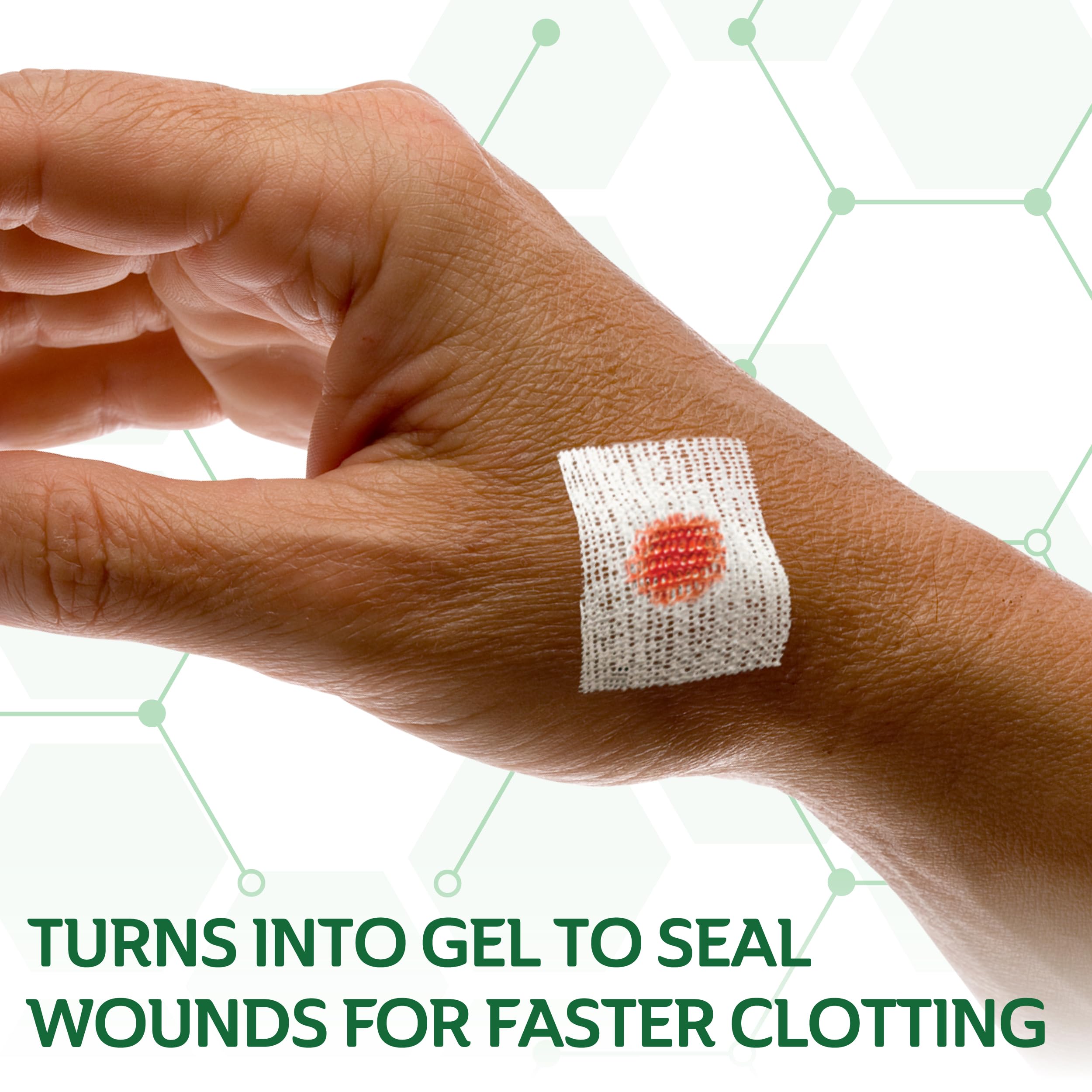 CURAD BloodStop® Wound Dressing | 1” x 1” | Hemostatic Gauze Helps Stop Bleeding Quickly | For Cuts, Abrasions or Nosebleeds | 10 Count