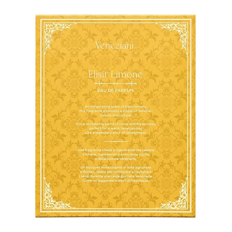Veneziani Elisir Limone - Italian Eau de Parfum for Women - Long Lasting Citrus & Floral Notes | 2.5 oz