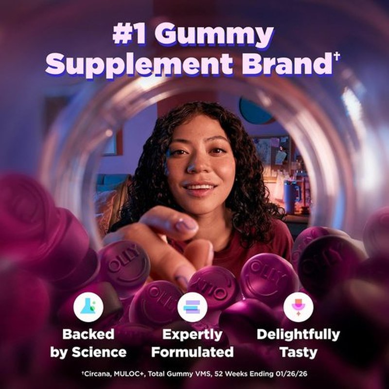 OLLY Max Strength Sleep Gummies - 10mg Melatonin & L-Theanine, Sugar-Free, Vegetarian, Strawberry - 50 Count
