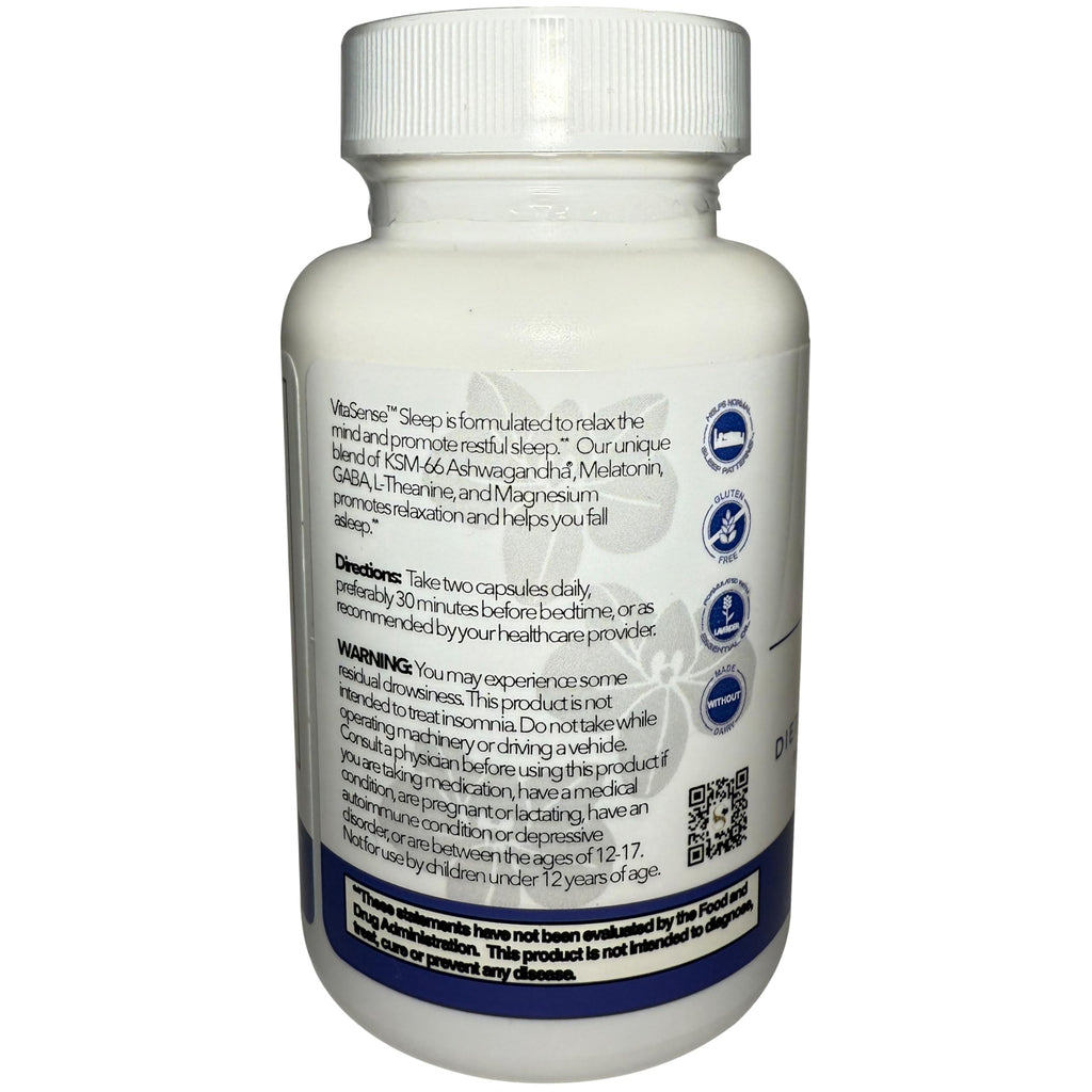 SeneGence VitaSense Sleep Supplement, 60 Capsules, Relaxation and Restful Sleep Support with Organic KSM-6 Ashwagandha, Melatonin, and Magnesium Glycinate