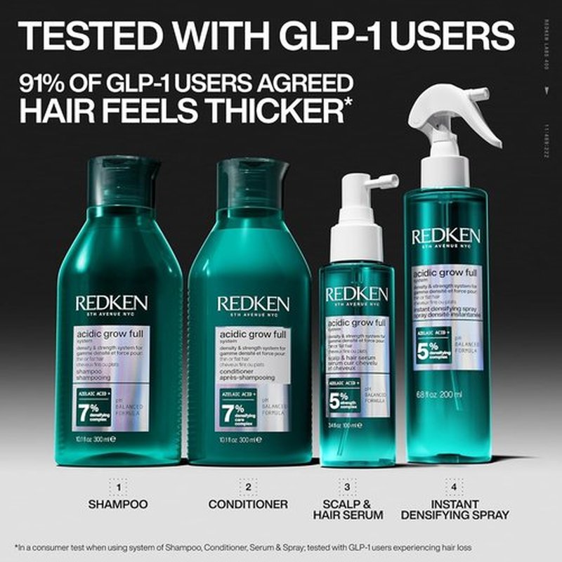 Redken Acidic Grow Full System Scalp & Hair Serum - Lightweight Leave-In Treatment for Thicker, Healthier Hair