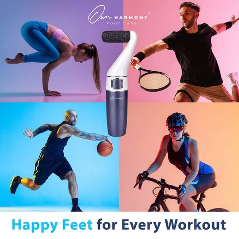 Electric Foot Callus Remover: Own Harmony Professional Feet Care Pedicure Tools, Rechargeable Feet Scrubber Dead Skin, Electronic Foot File Pedi Grinder, Best for Hard, Dry, Cracked Heels (3 Rollers)