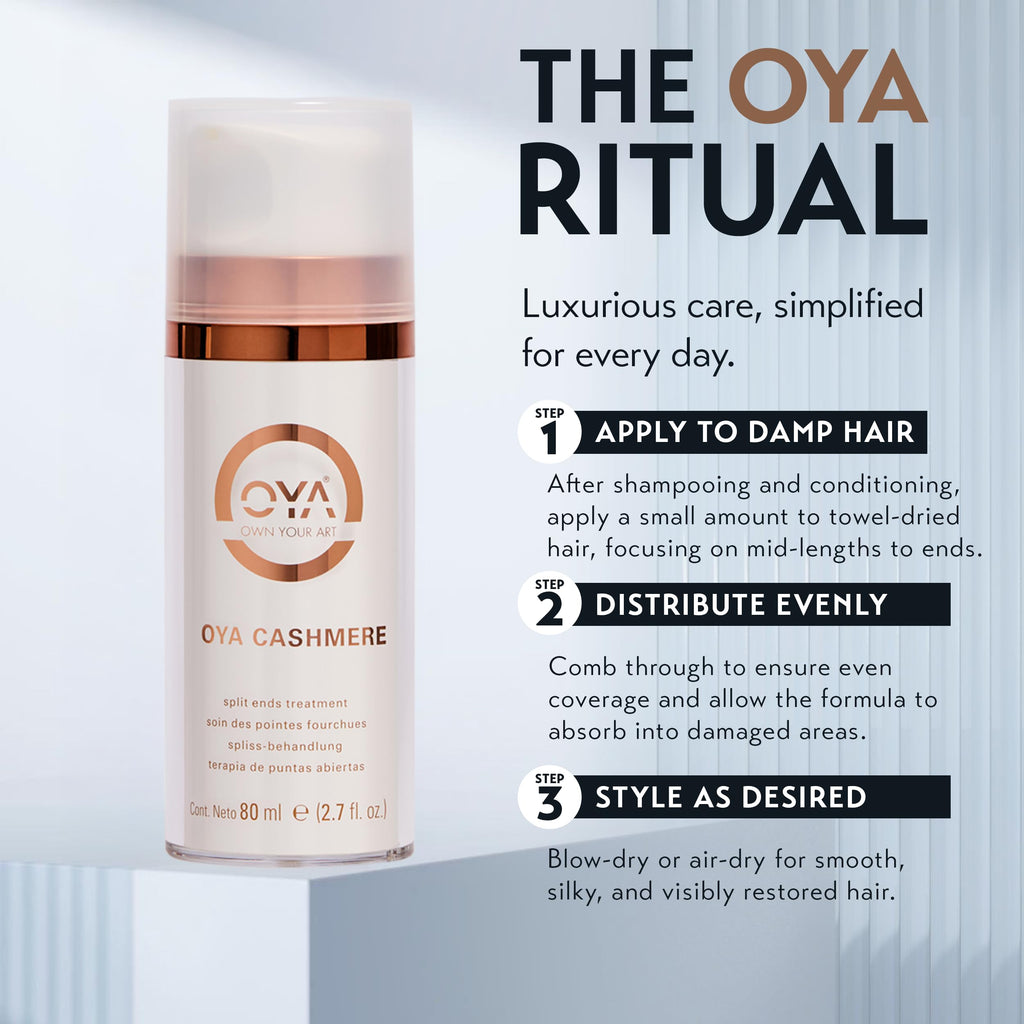 OYA Cashmere Split End Repair Cream – Highly Concentrated Treatment for Dry, Damaged & Color-Treated Hair – Repairs Bonds, Controls Frizz & Strengthens Curly, Fine & Normal Hair – 80 ml / 2.7 fl. oz