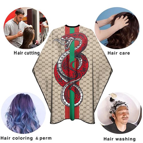 CapeshionPro Barber Capes Hair Cutting Capes Salon Stylist Capes with Snaps Waterproof Professional Large Barber Hairdresser Gown Cape- 63”× 56”(SNAKE)