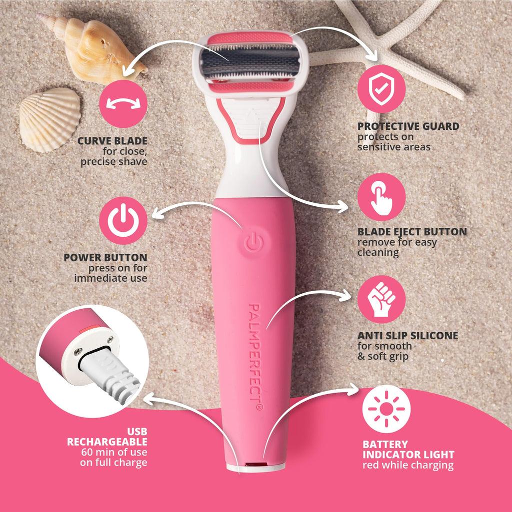 PalmPerfect Clio Trimmer for Women, Pubic Hair Electric Shaver for Grooming