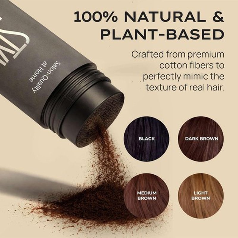 Style Edit Hair Building Fibers - Conceal Thinning Hair & Bald Spots | 100% Plant-Based, Dark Brown 0.88oz