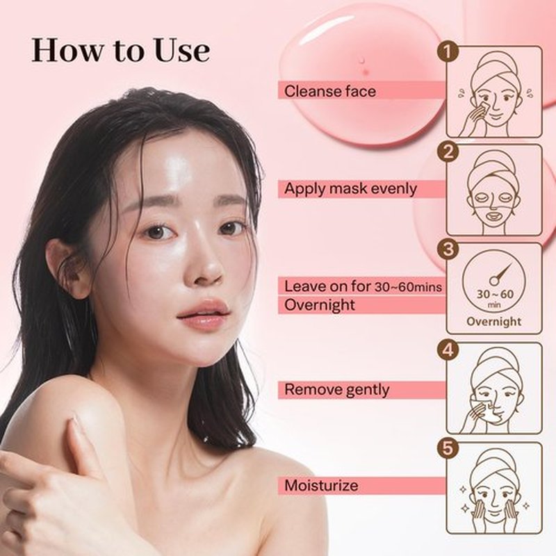 RootedGrace Deep Collagen Face Mask Overnight Hyrdrogel Korean Skincare - Dark Spot Corrector & Niacinamide - Hydrating Pore Minimizing Glass Skin Anti Aging | 0.88oz (25g) x 4ea