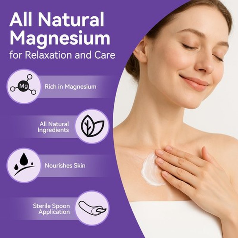 LemeTree Magnesium Cream, Topical Nighttime Magnesium Lotion, Magnesium Body Butter with Jojoba Oil, Shea Butter & Vitamin E, Apply to Legs, Arms or Chest, Safe for Kids