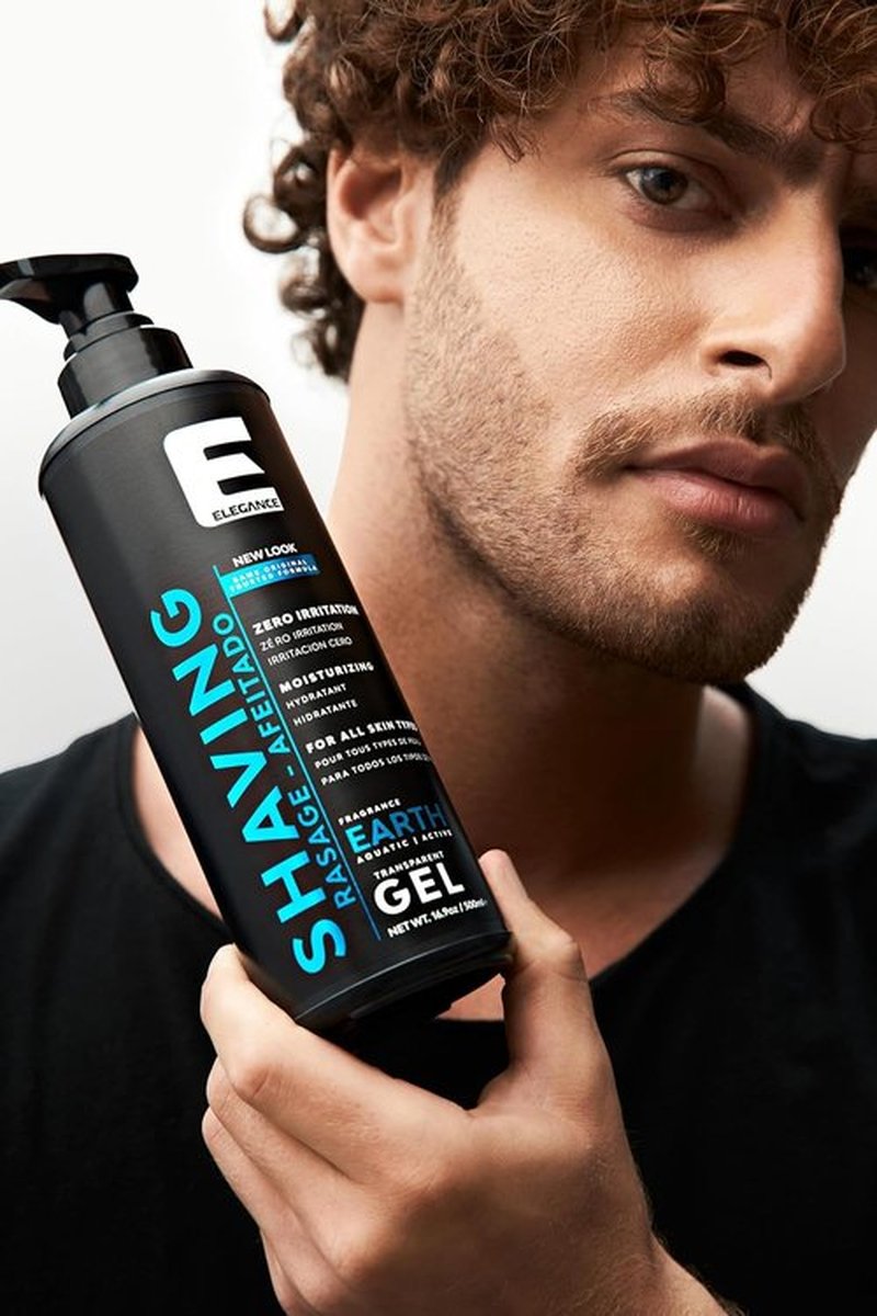 E Elegance Shaving Gel - Transparent Formula for Men & Women | Aquatic & Active Earth Scent - 16.9 Oz
