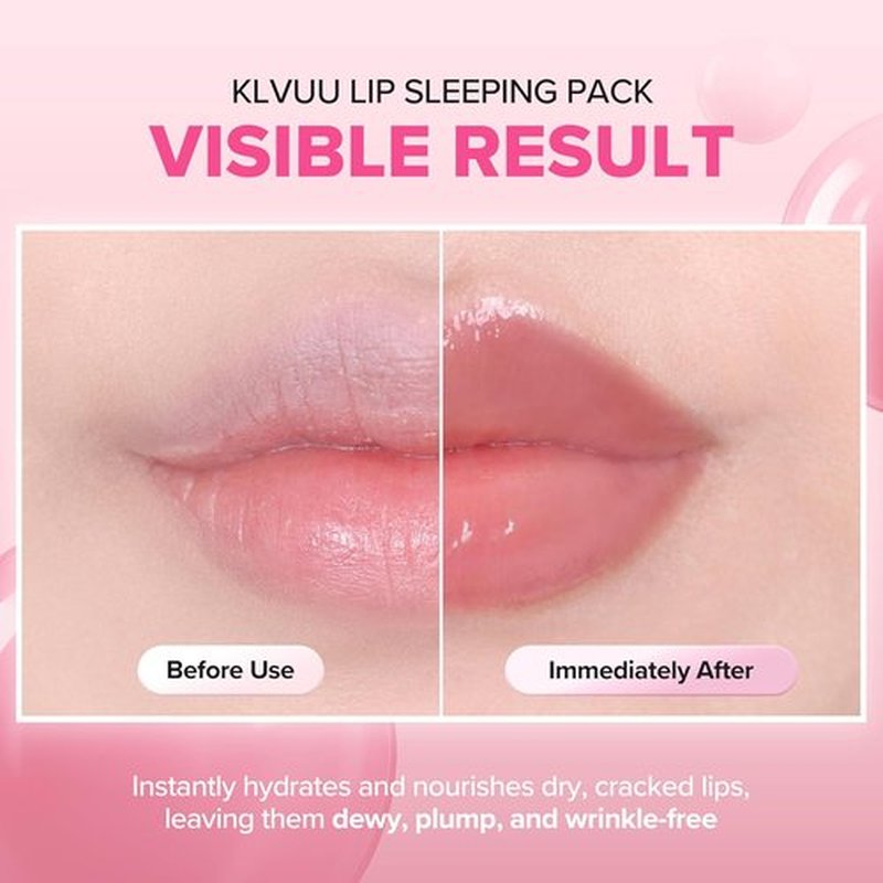 Klavuu Lip Mask - Overnight Deep Hydrating Treatment for Chapped Lips | Berry Flavor, 0.7oz