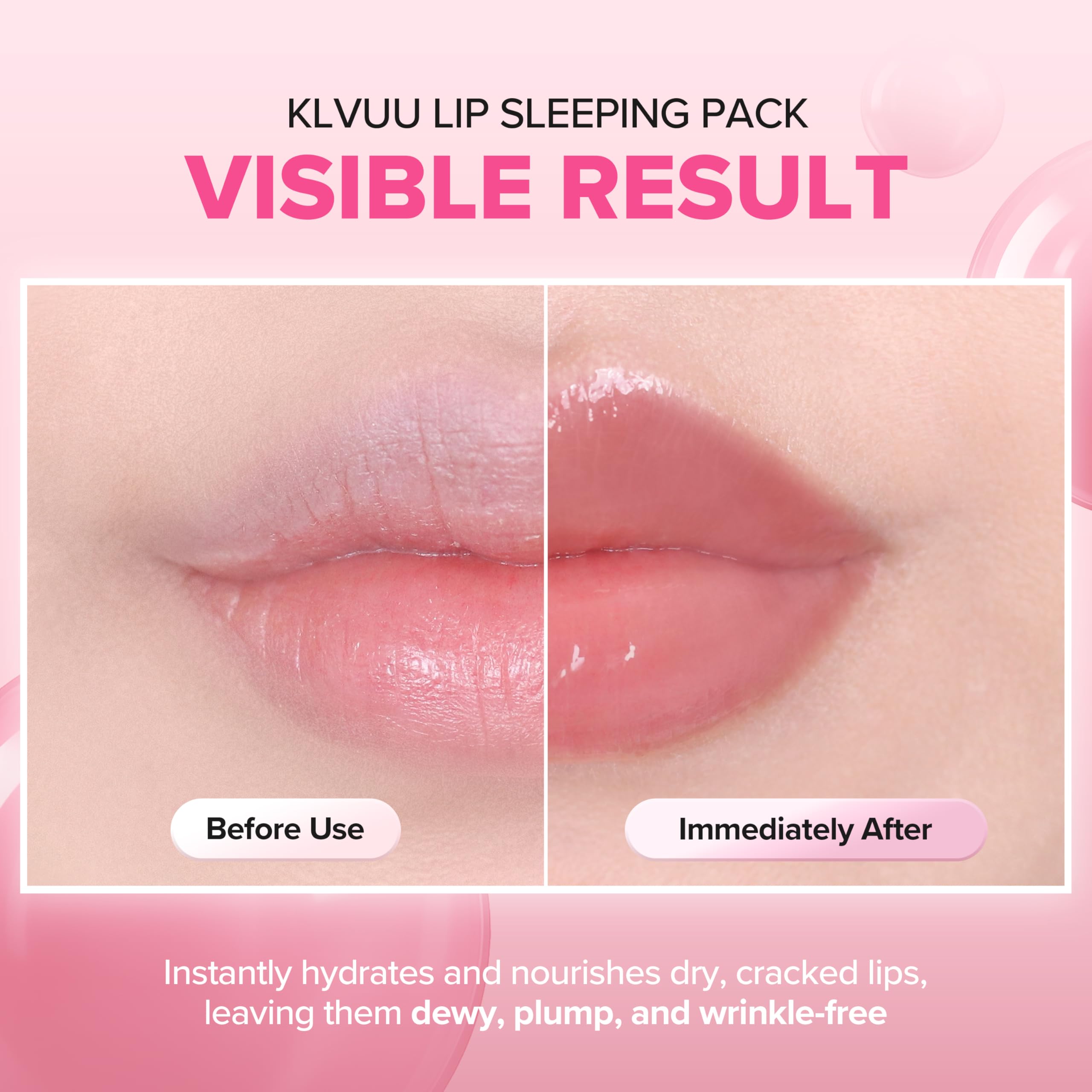 Klavuu Lip Mask Overnight (0.7oz) - Lip Moisturizer & Treatment for Very Dry, Lip Sleeping Mask, Chapped Lips, Korean Deep Hydrating Lip Balm with Coconut, Gentle Exfoliating