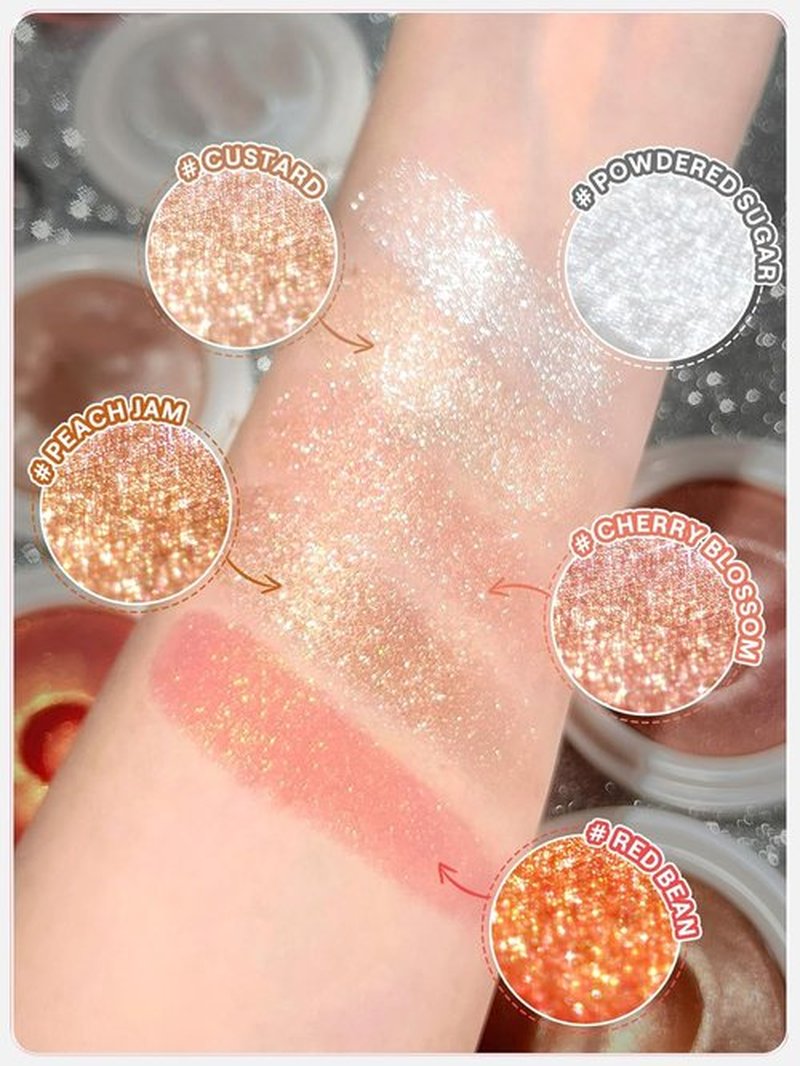 SheGlam Glowchi Bouncy Highlighter - Long-Lasting Shimmer Makeup in Red Bean Shade