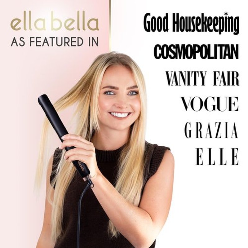 ELLA BELLA® Slimline Hair Straightener with Infrared Technology | 2-in-1 Straightening & Curling | 10 Temp Settings | Portable Design