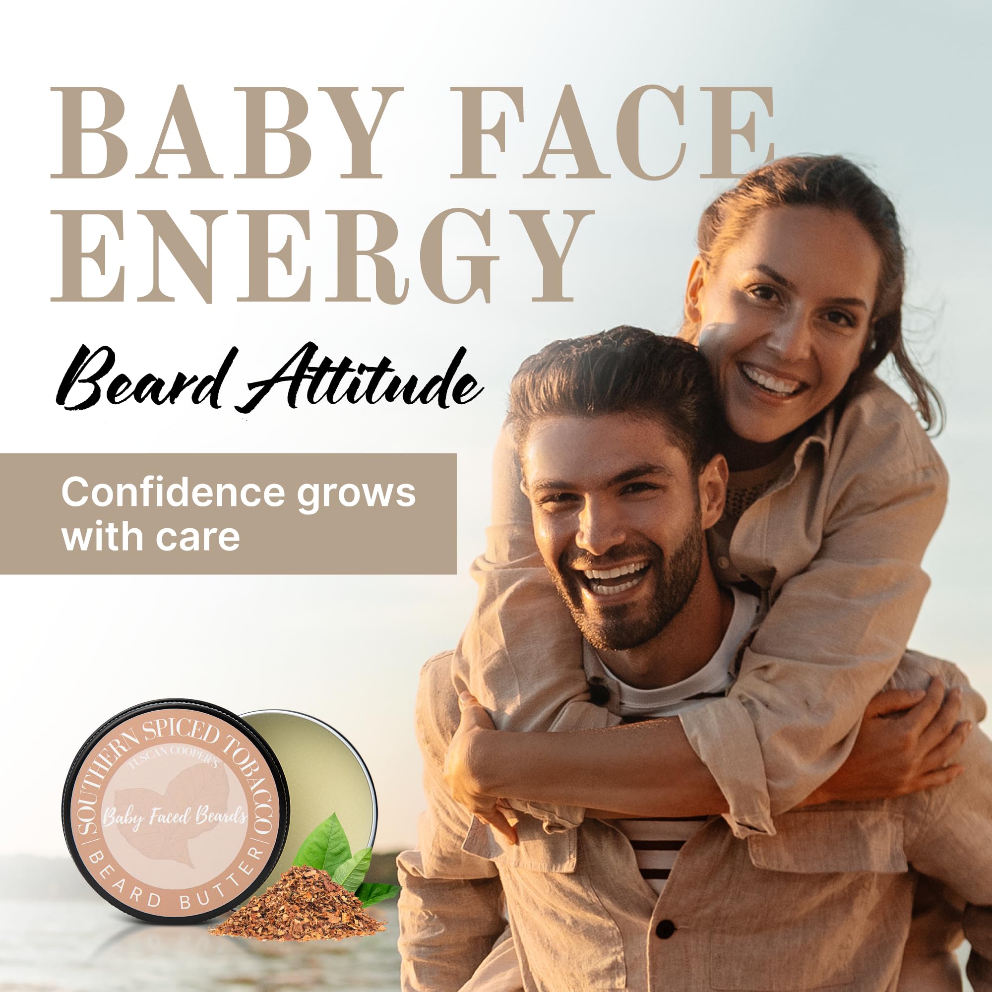 Tuscan Cooper's Baby Faced Beards Butter For Men - 3 Pk Bundle - Rawhide & Pear, Lumberjack, and Southern Spiced Tobacco Scents - Moisturizing Beard Balm for All Hair Types Including Coarse Hair