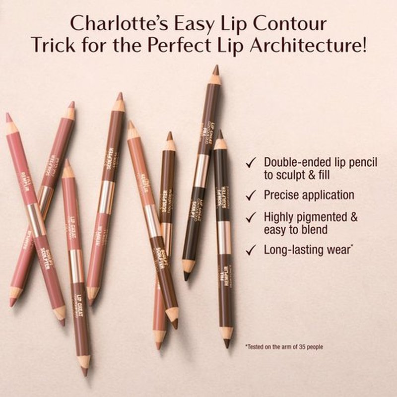 Charlotte Tilbury Lip Cheat Contour Duo - Dual-Sided Lip Liner Pencil to Sculpt & Fill for an Easy Contour Effect - Helps Prevent Lipstick Feathering - Fair