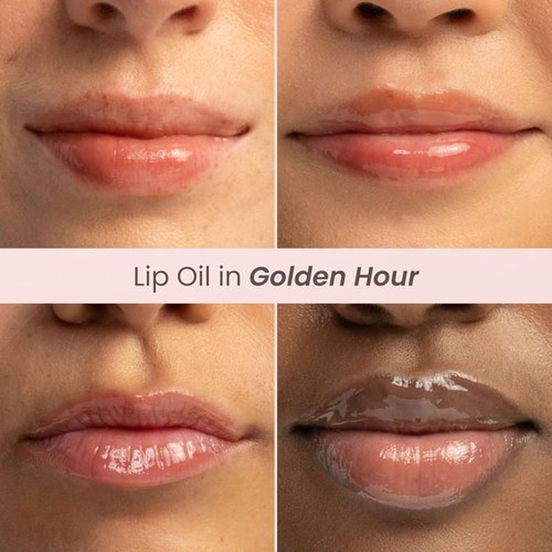 Burt's Bees Lip Oil - Golden Hour Hydration | Nourishing Jojoba Oil, Sheer Color, 0.15 oz