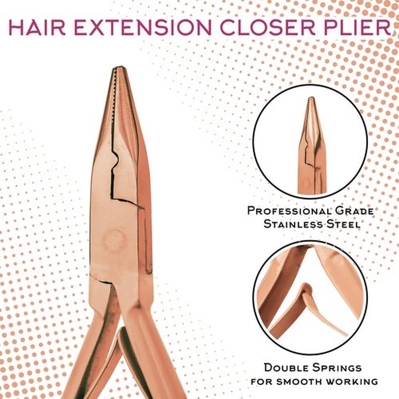 SIVOTE Professional Hair Extension Tools Kit Stainless Steel, Microlink & Itip Extensions Tool Kit, Rose Gold