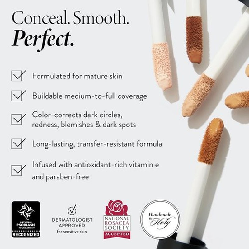 Laura Geller New York Ideal Fix Under Eye Concealer – Full Coverage, Anti-Aging, Hydrating – 03 Light for Mature Skin