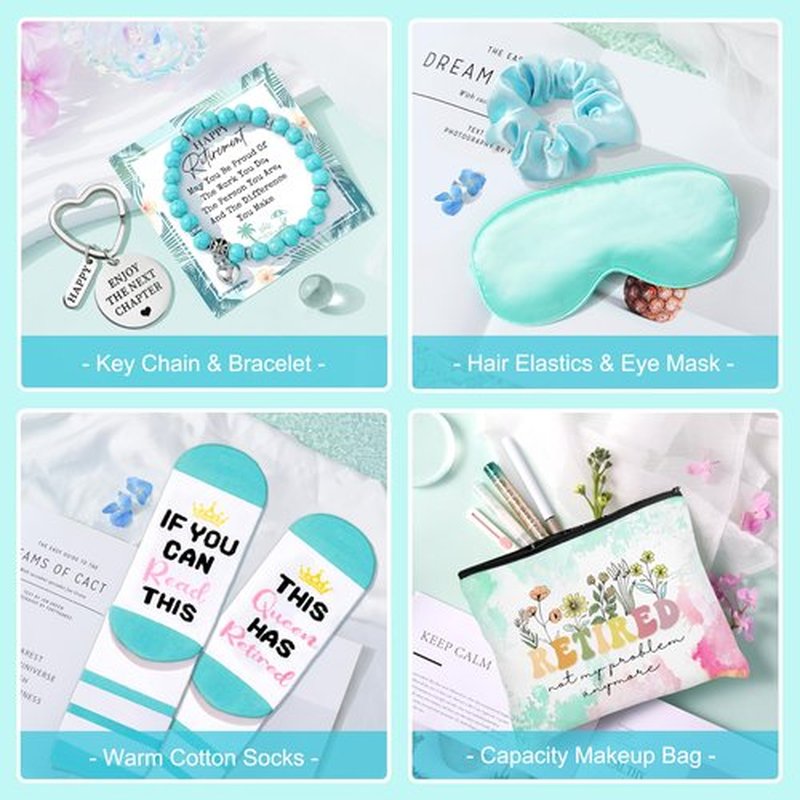 Retirement Gifts for Women 2025, 16 pcs Happy Retirement Gifts for Teacher Nurse Mom Grandma Colleague Coworker Friend Boss, Best Retirement Gift Basket Set, Retirees Gift With Tumbler