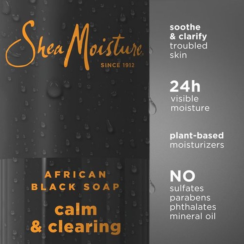 SheaMoisture African Black Soap Body Wash - Calm & Clear Formula for 24-Hour Hydration | 18 Oz