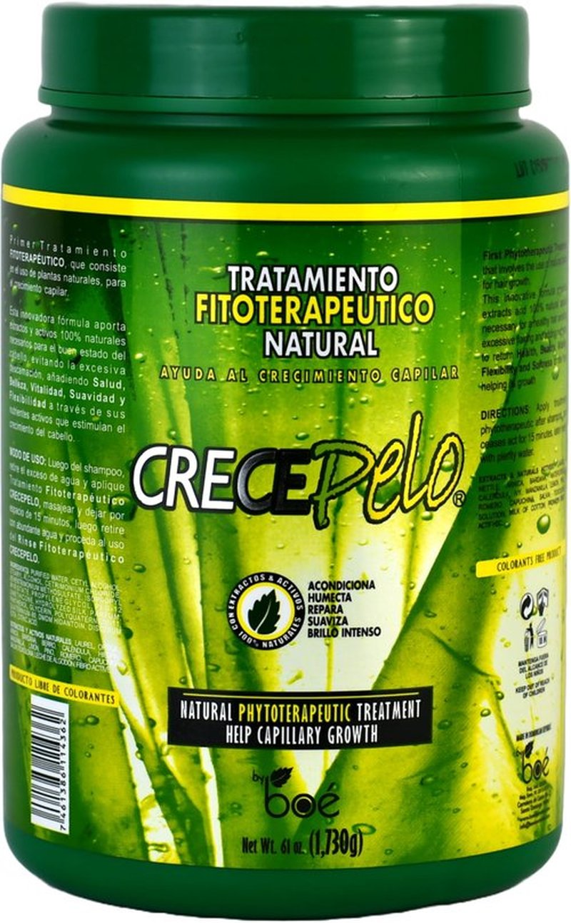 Crece Pelo Natural Phytotherapeutic Hair Growth Treatment, Deep Conditioning & Strengthening Mask – Promotes Thicker, Healthier Hair – Hydrating & Repairing Formula for All Hair Types – 61 oz