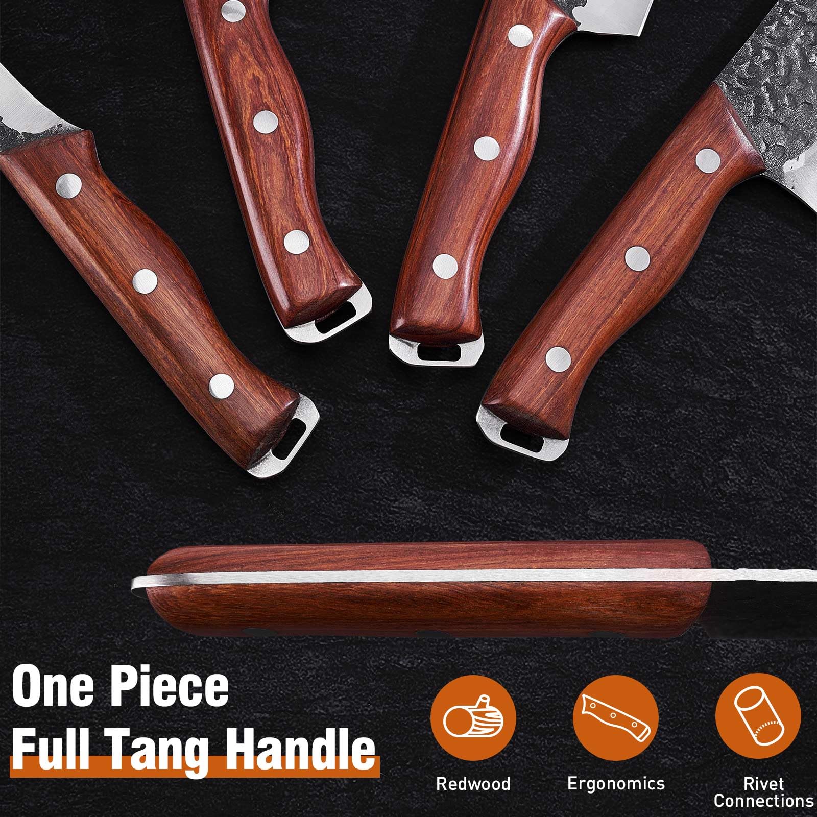 Naitesen 4PCS Butcher Knife and Kitchen Knife Set with Gift Box