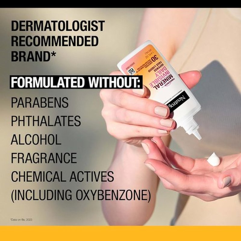 Neutrogena Purescreen+ Mineral Sunscreen - Invisible Daily Defense for Face, SPF 30, 1.4 fl. oz | Fragrance-Free & Water Resistant