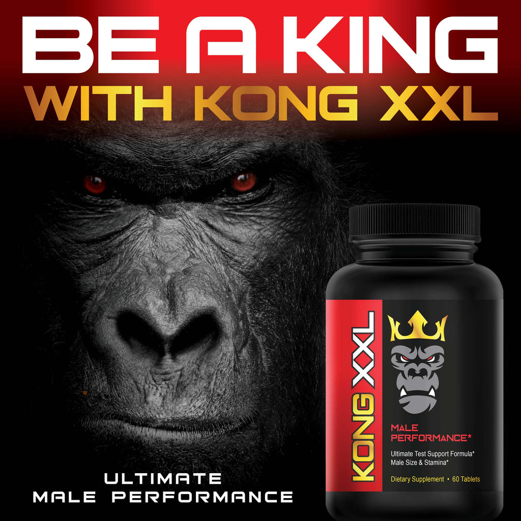 Kong XXL- Ultimate Male Performance and Enlargement Pills for Men- Add 3-6” in 60 Days- Enhanced Size, Drive, Strength and Endurance - Boost Performance- 60 Tablets