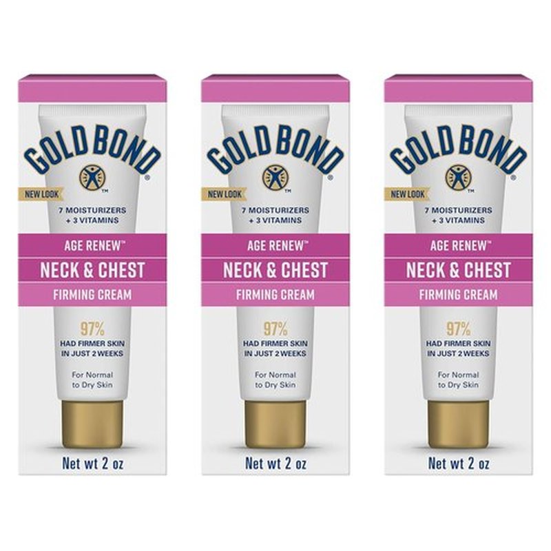 Gold Bond Age Renew Neck & Chest Firming Age Renew Cream, 2 oz., Clinically Tested Skin Firming Cream, Pack of 3