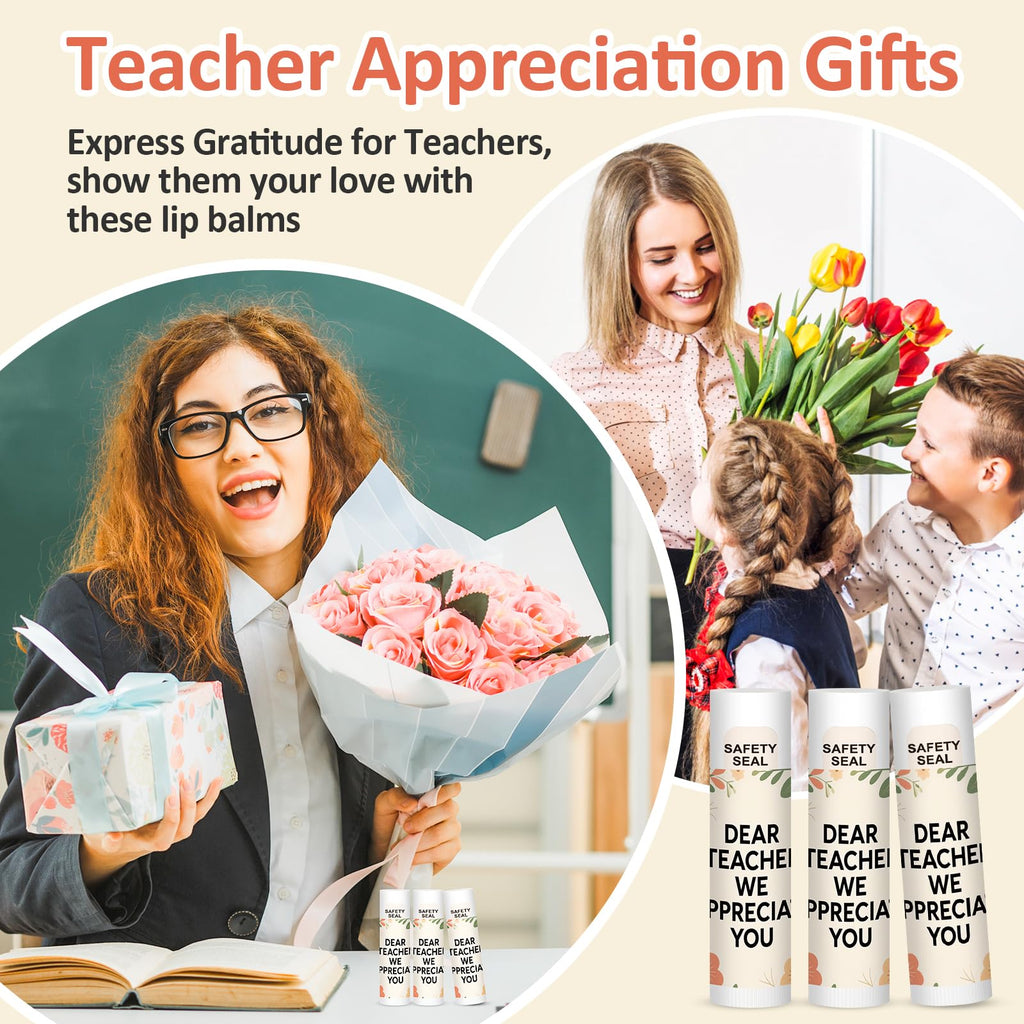 60 Pack Teacher Appreciation Gifts Lip Balm Bulk, Back to School Gift, End of The Year Teacher Gift for Women, Thank You Christmas Baskets Gifts for Teachers