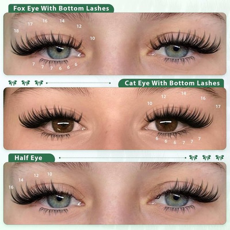 Cat Eye Lash Clusters with Bottom Lashes Bunny Lash Clusters Natural Cluster Eyelash Extensions Spiky Eyelash Clusters 10-18mm Left & Right Lash Extension C Curly Fox Eye Individual Lashes by BXMZKD